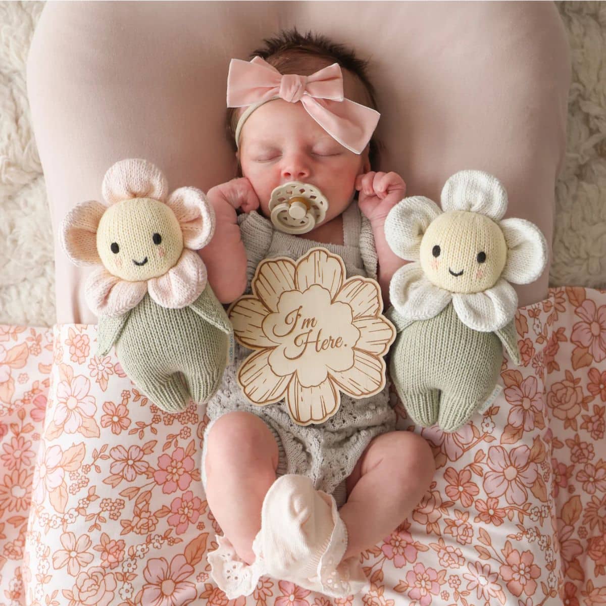Cuddle + Kind Hand-Knit Doll - Baby Daisy (ivory) - Image 2