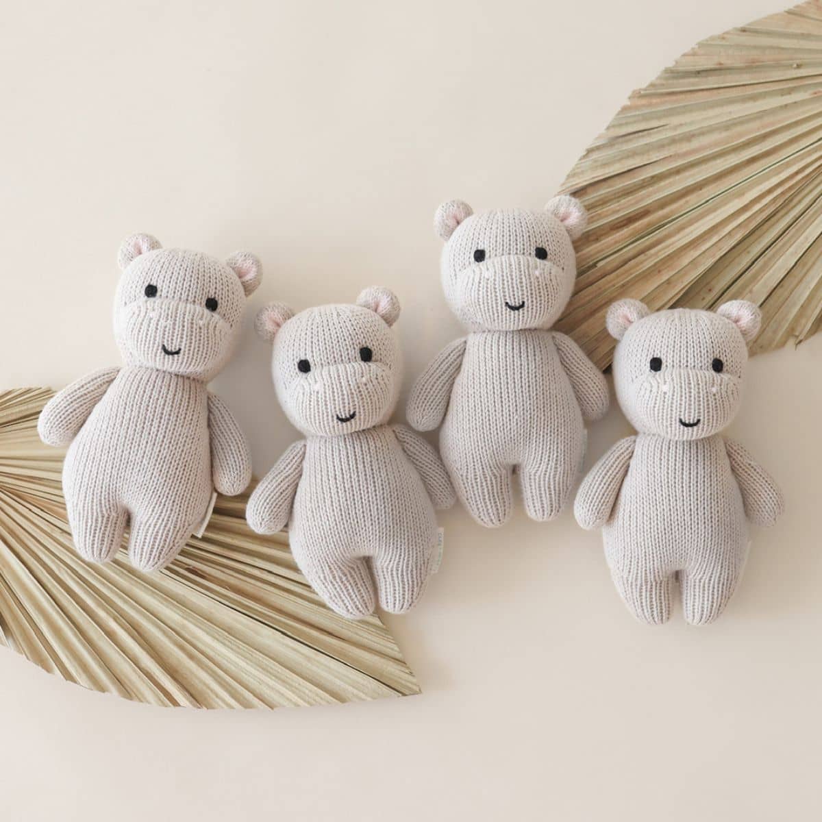 Cuddle + Kind Hand-Knit Doll - Baby Hippo (pebble) - Image 3