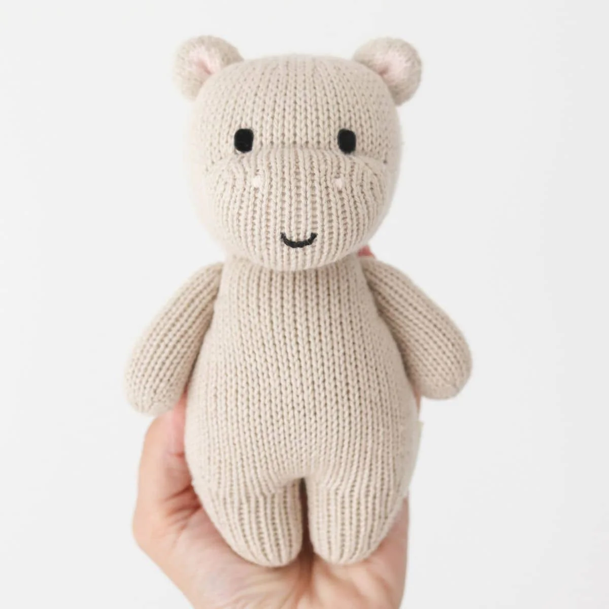 Cuddle + Kind Hand-Knit Doll - Baby Hippo (pebble) - Image 4
