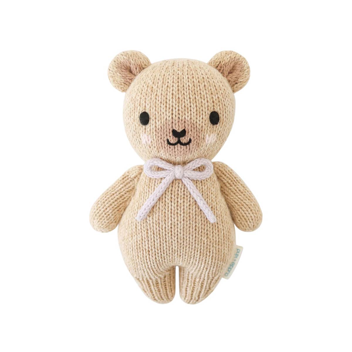 Cuddle + Kind Hand-Knit Doll - Baby Honey Bear (lavender bow)