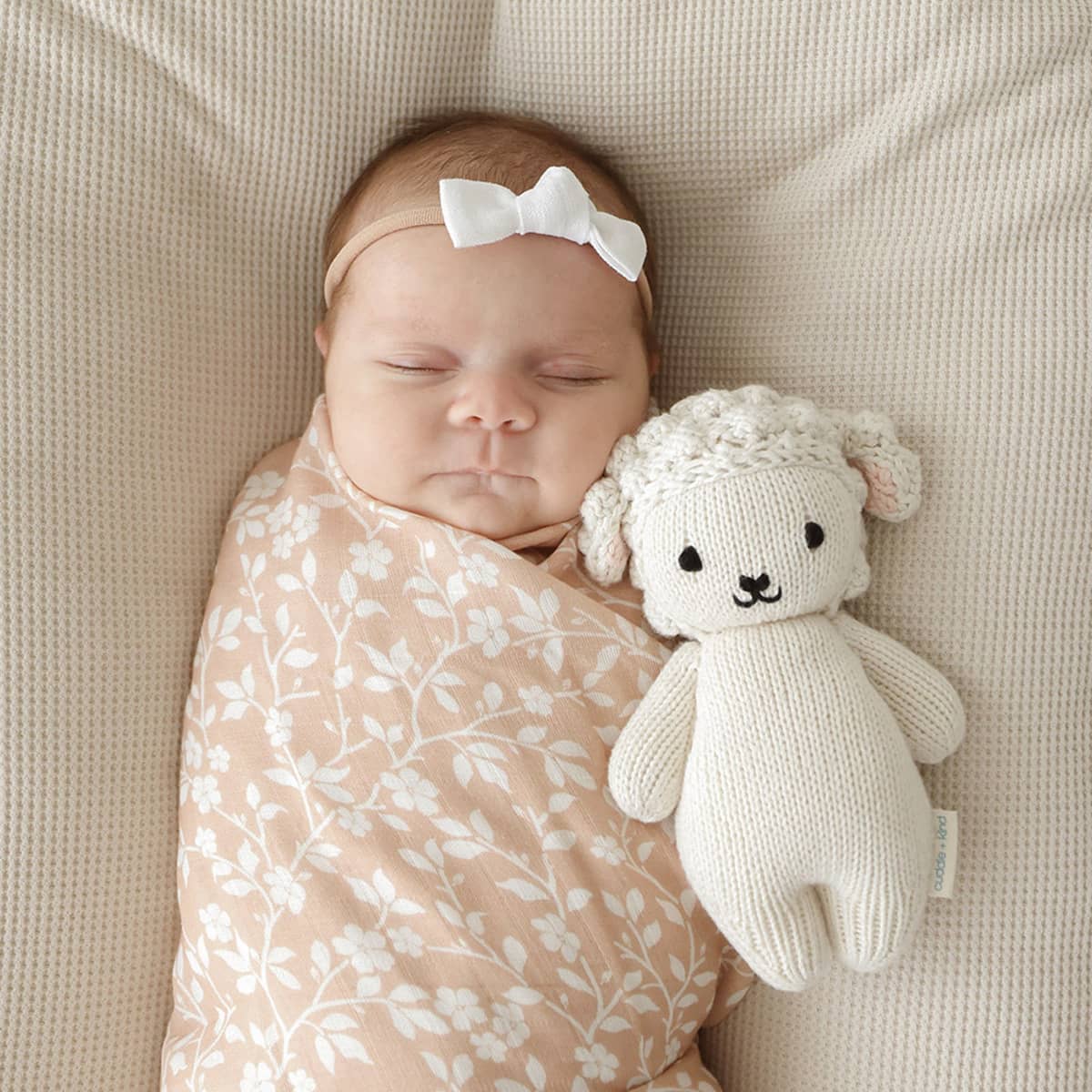 Cuddle + Kind Hand-Knit Doll - Baby Lamb - Image 2