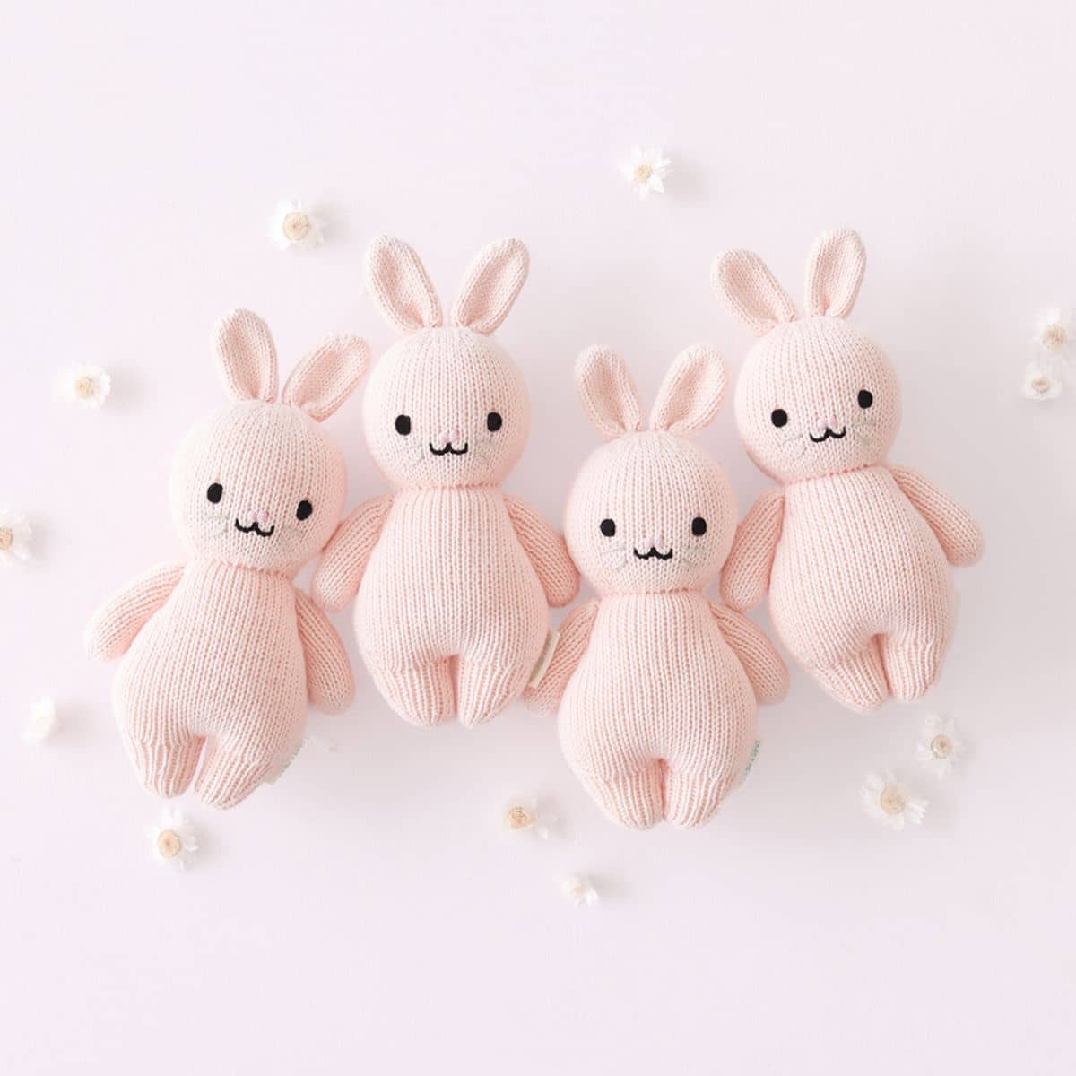 Cuddle + Kind Hand-Knit Doll - Baby Rabbit (powder pink) - Image 3
