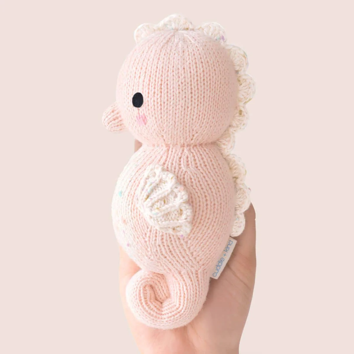 Cuddle + Kind Hand-Knit Doll - Baby Seahorse (powder pink) - Image 4
