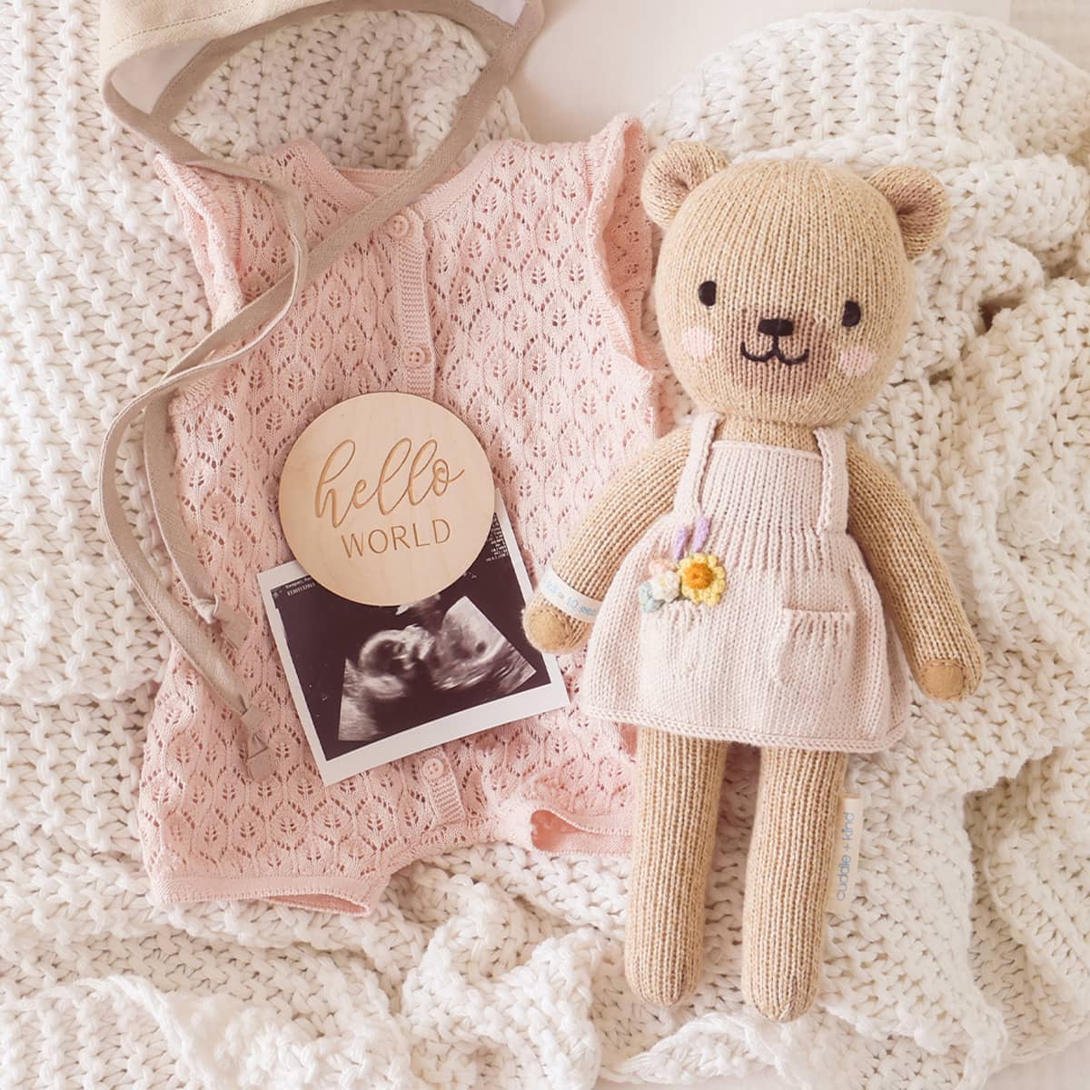 Cuddle + Kind Hand-Knit Doll - Goldie the Honey Bear - Image 4