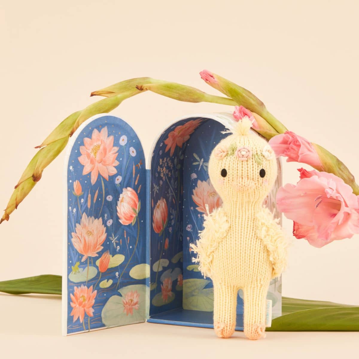 Cuddle + Kind Hand-Knit Doll - Tiny Flora the Duckling (mauve) - Image 4