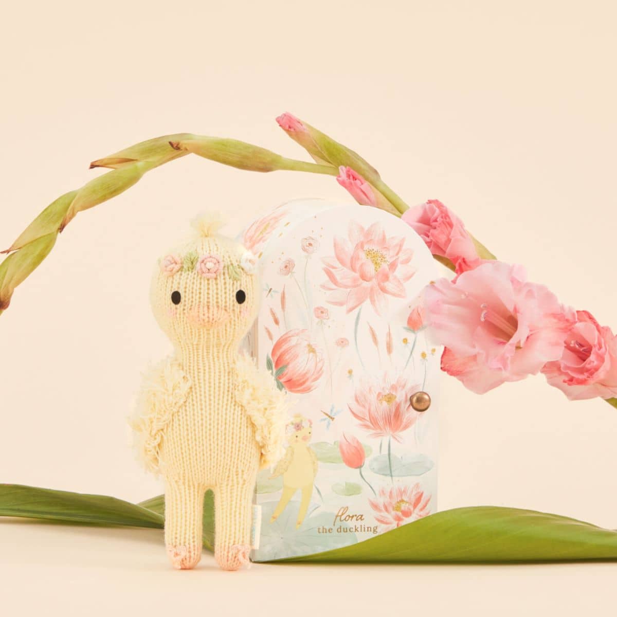 Cuddle + Kind Hand-Knit Doll - Tiny Flora the Duckling (mauve) - Image 5