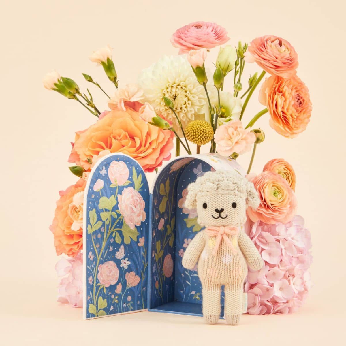 Cuddle + Kind Hand-Knit Doll - Tiny Lucy the Lamb (pastel) - Image 3