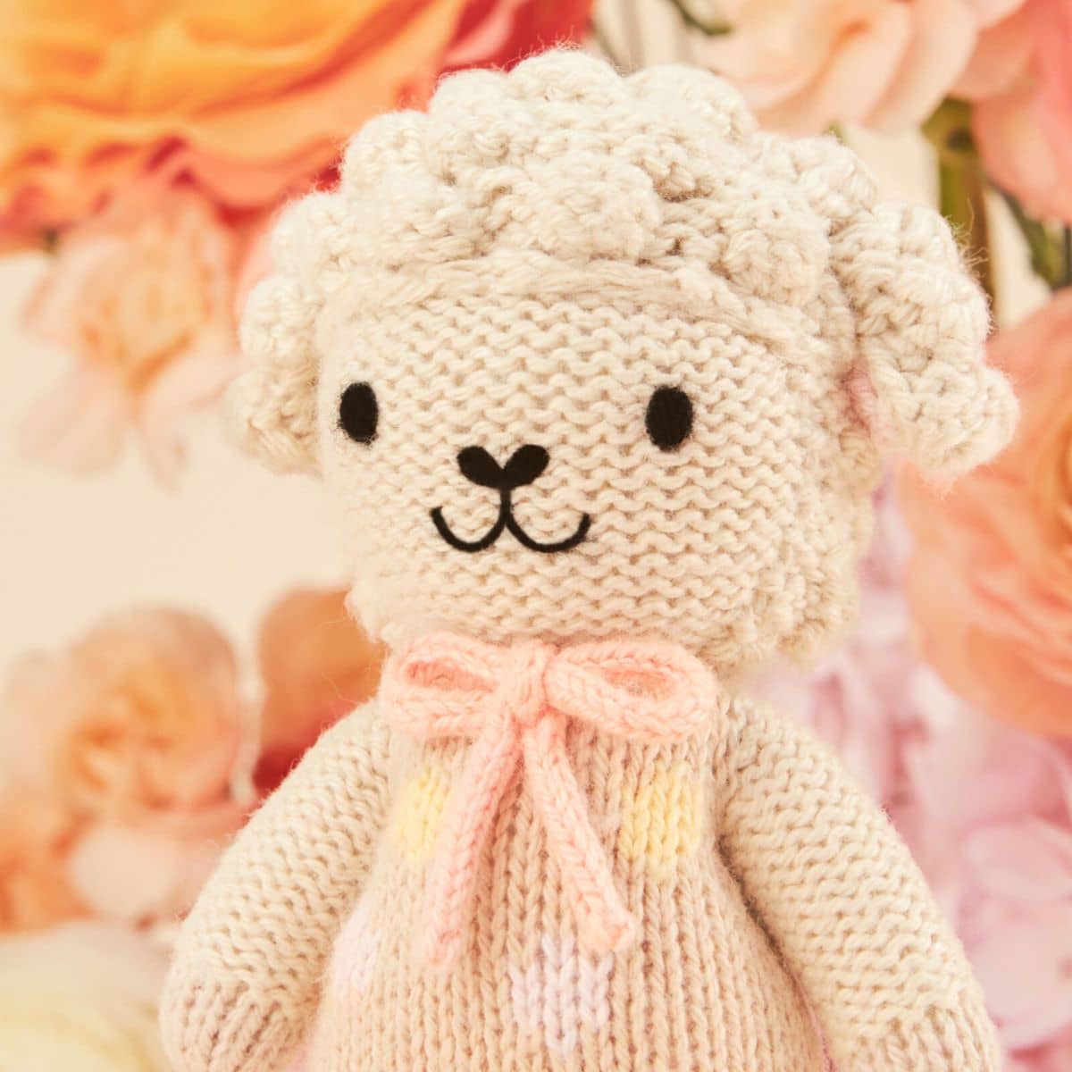 Cuddle + Kind Hand-Knit Doll - Tiny Lucy the Lamb (pastel) - Image 4