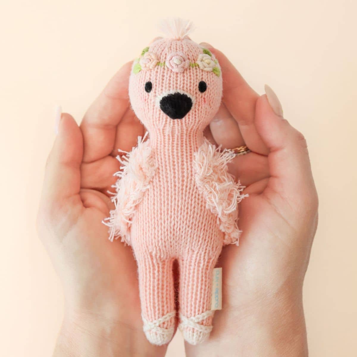 Cuddle + Kind Hand-Knit Doll - Tiny Penelope the Flamingo - Image 2