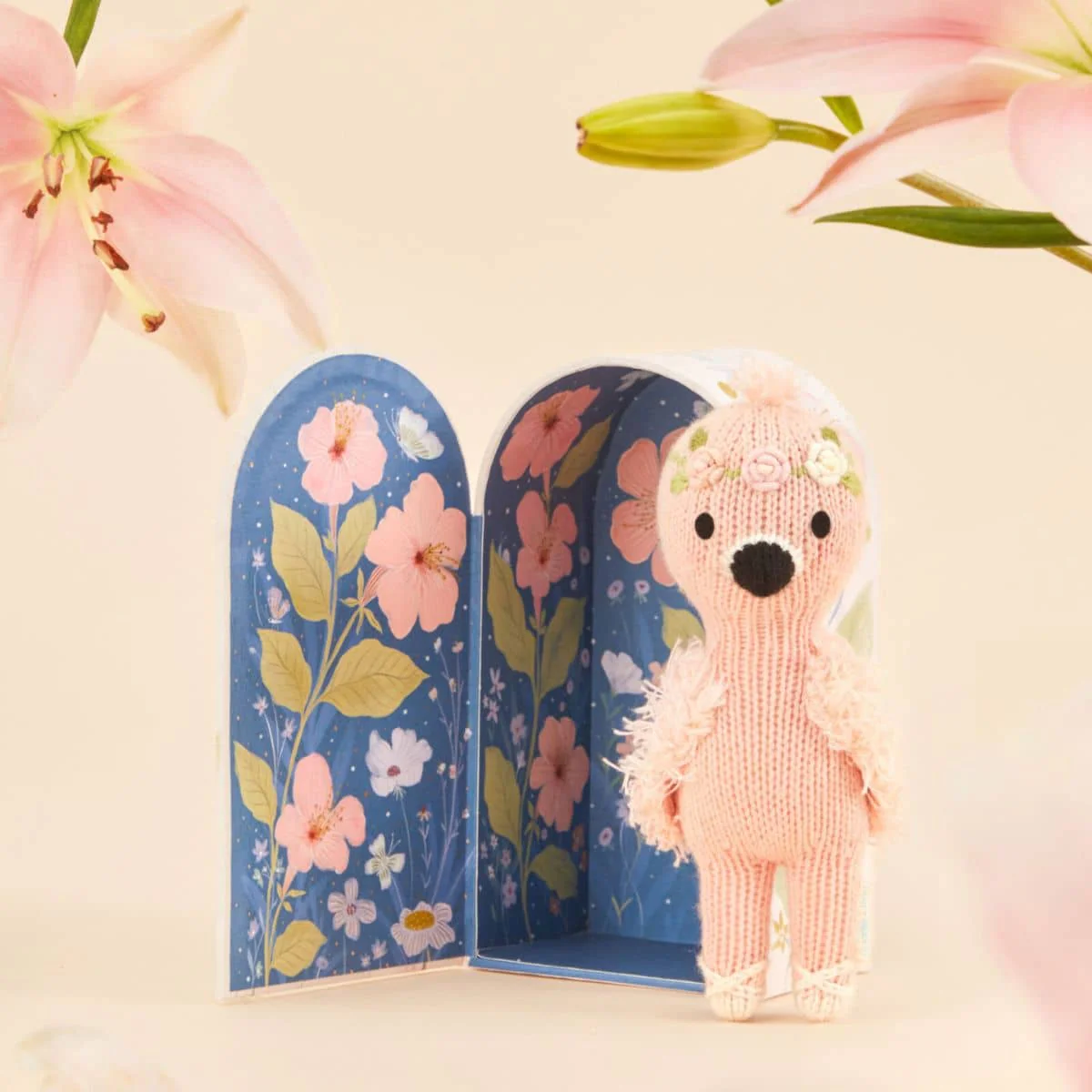 Cuddle + Kind Hand-Knit Doll - Tiny Penelope the Flamingo - Image 3