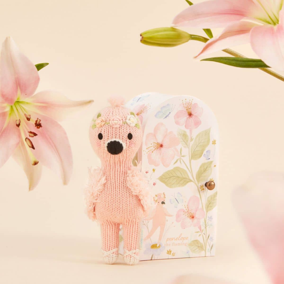 Cuddle + Kind Hand-Knit Doll - Tiny Penelope the Flamingo - Image 5
