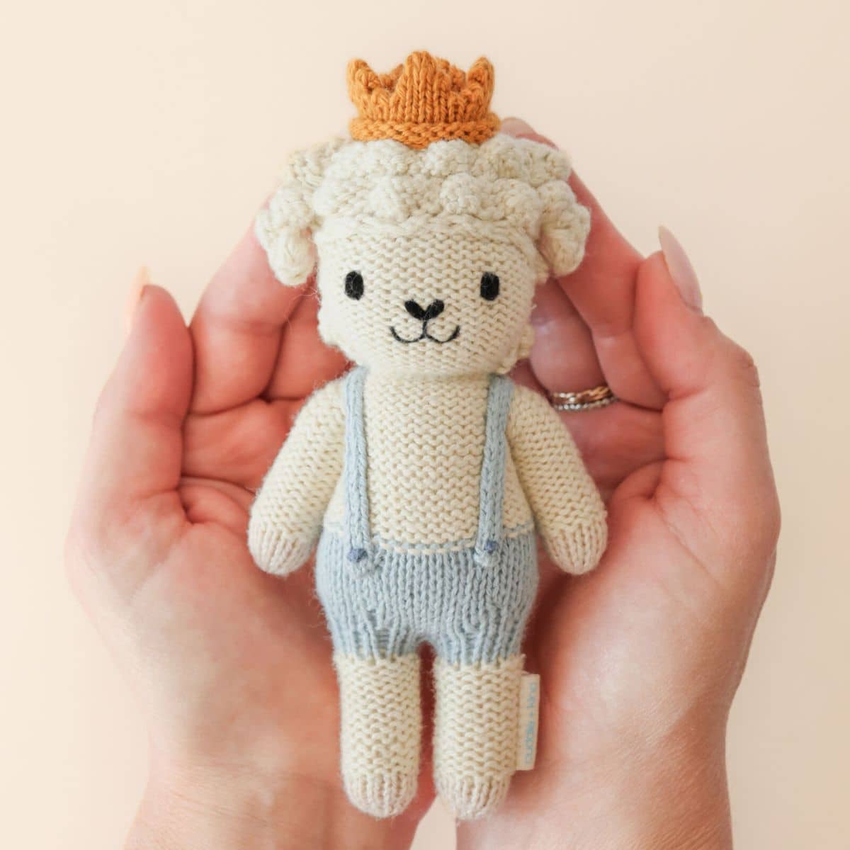 Cuddle + Kind Hand-Knit Doll - Tiny Sebastian the Lamb - Image 2
