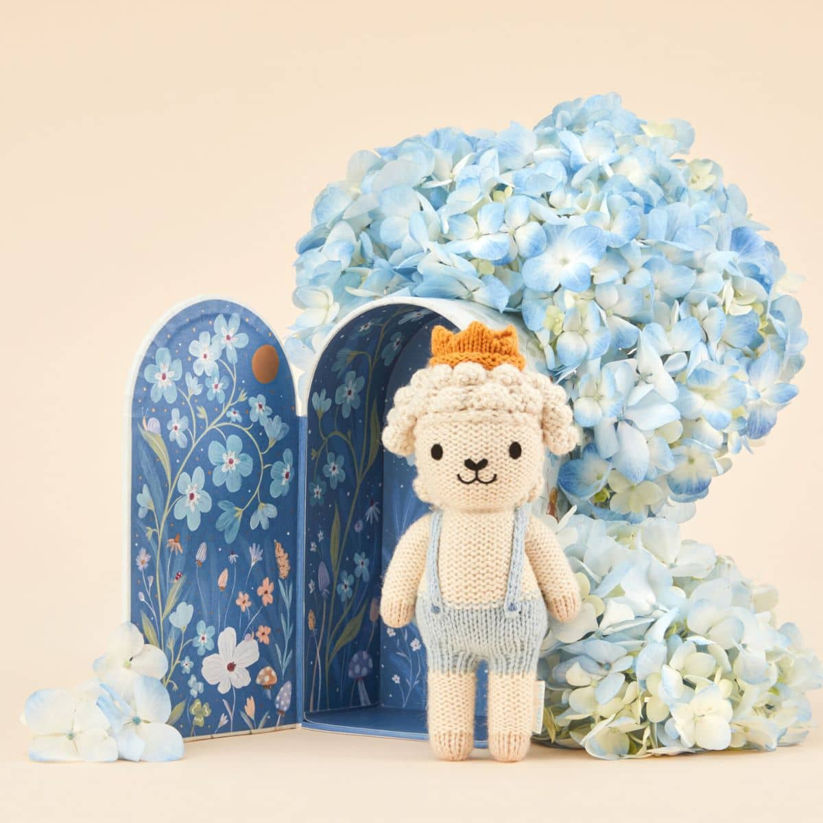 Cuddle + Kind Hand-Knit Doll - Tiny Sebastian the Lamb - Image 3