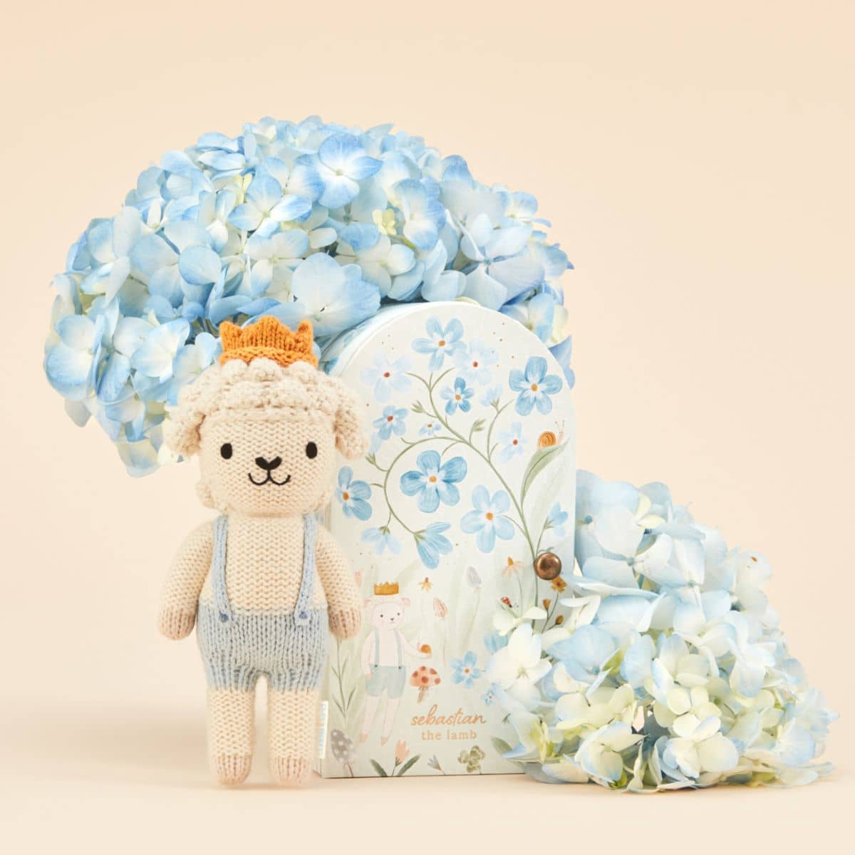 Cuddle + Kind Hand-Knit Doll - Tiny Sebastian the Lamb - Image 6