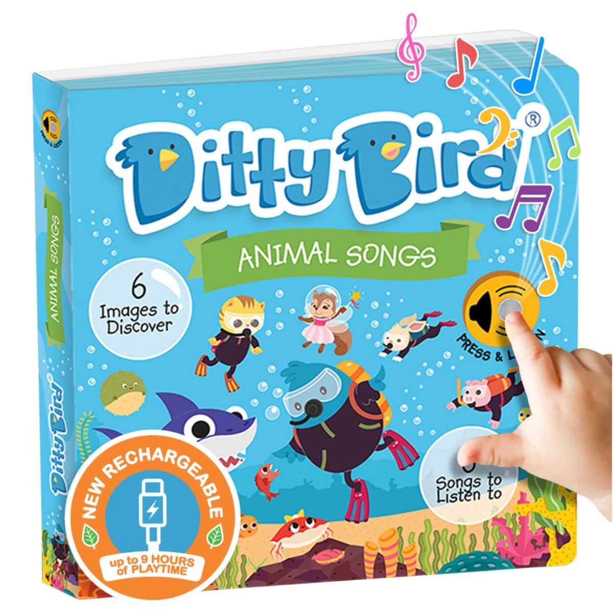 Ditty Bird Interactive Sounds Rechargeable Board Book - Animal Songs - Image 4