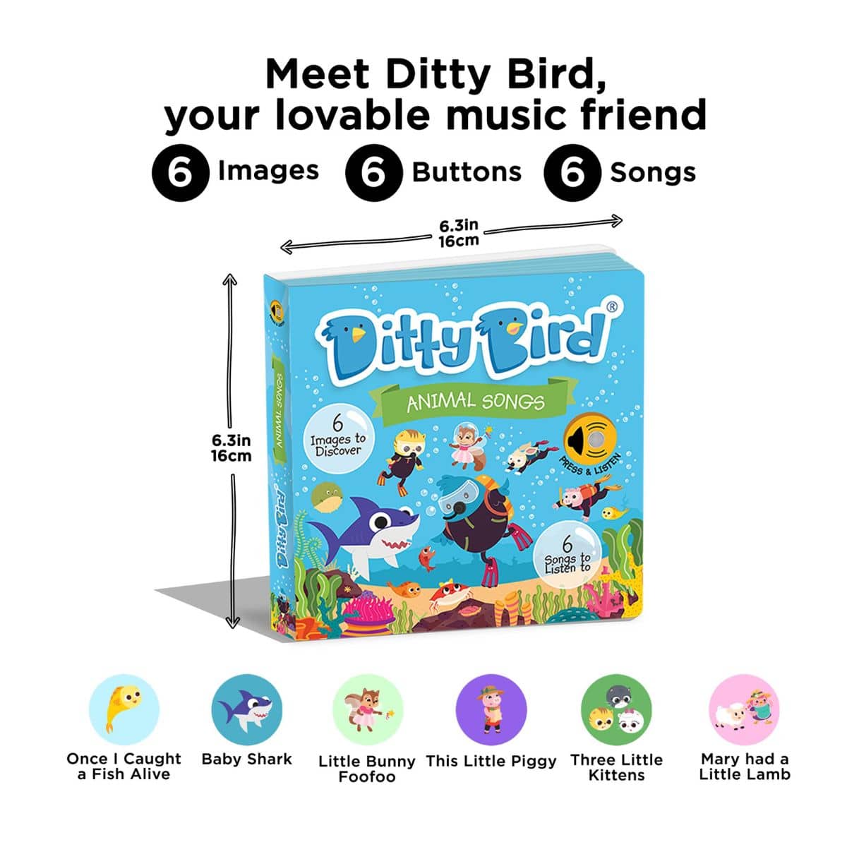 Ditty Bird Interactive Sounds Rechargeable Board Book - Animal Songs - Image 5