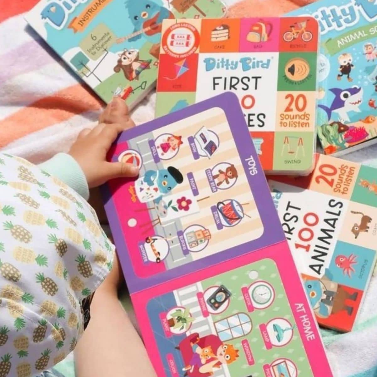 Ditty Bird Interactive Sounds Rechargeable Board Book - First 100 Words - Image 2