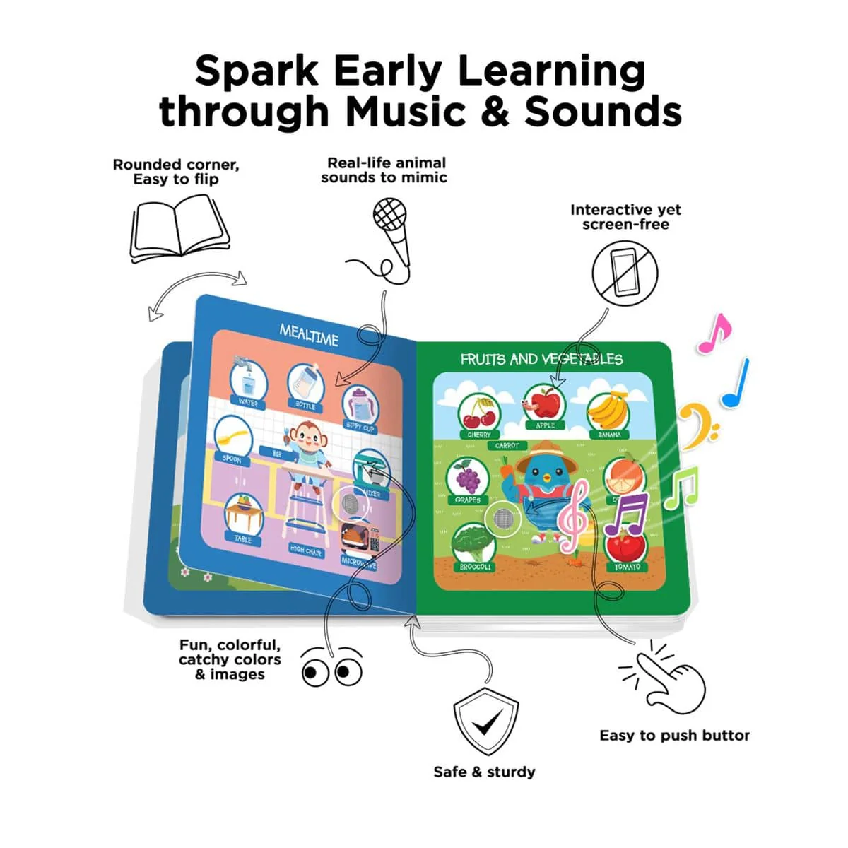 Ditty Bird Interactive Sounds Rechargeable Board Book - First 100 Words - Image 5