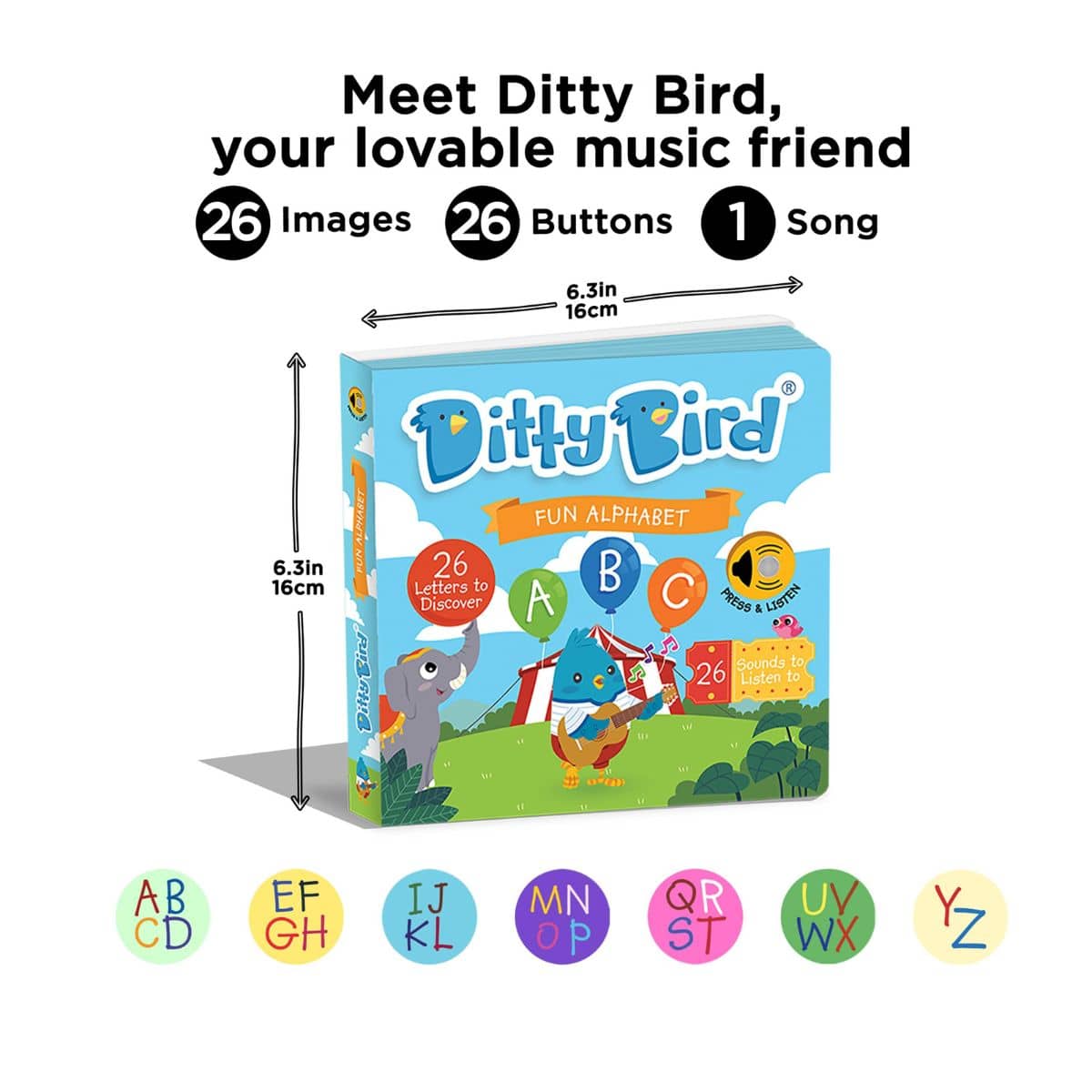 Ditty Bird Interactive Sounds Rechargeable Board Book - Fun Alphabet - Image 5