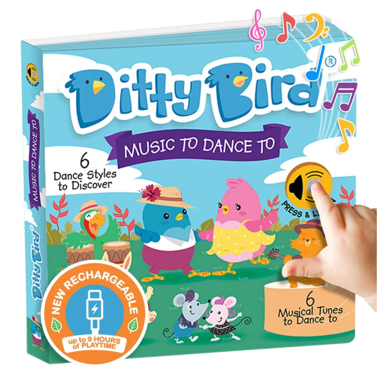 Ditty Bird Interactive Sounds Rechargeable Board Book - Music To Dance To - Image 2