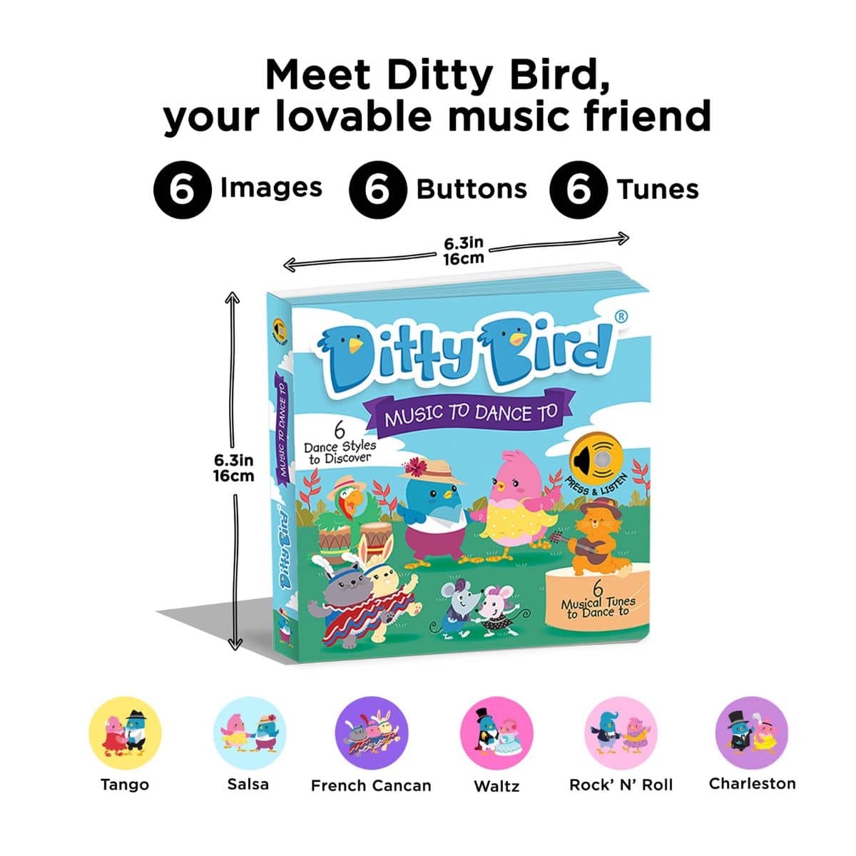 Ditty Bird Interactive Sounds Rechargeable Board Book - Music To Dance To - Image 4