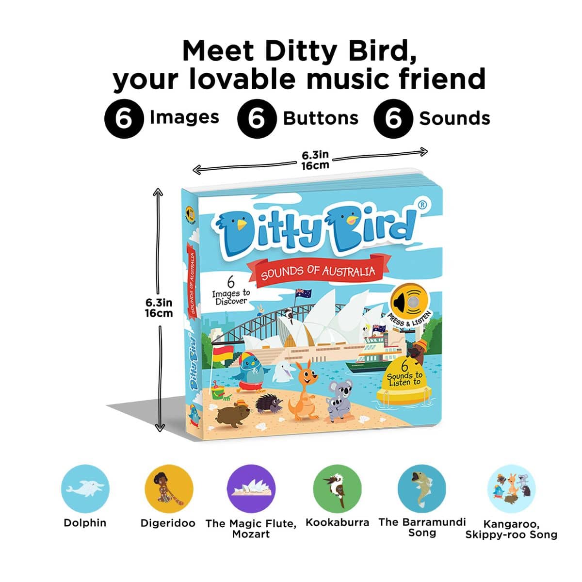 Ditty Bird Interactive Sounds Rechargeable Board Book - Sounds of Australia - Image 5