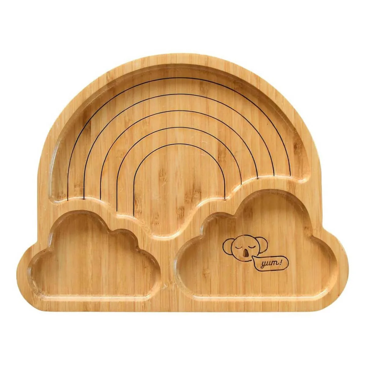 Emondo Kids Bamboo Plate with Suction - Rainbow