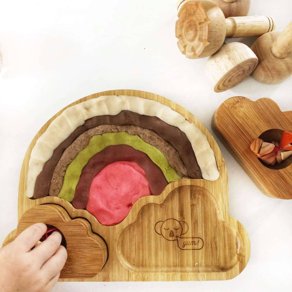 Emondo Kids Bamboo Plate with Suction - Rainbow - Image 4