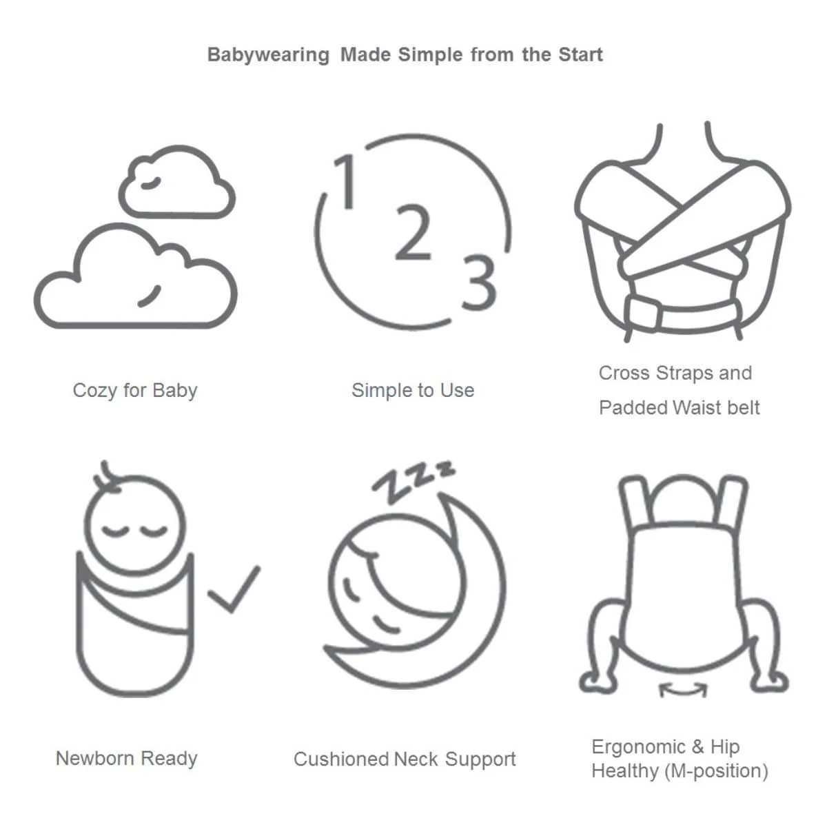 Ergobaby Embrace Baby Carrier - Heather Grey - Image 10