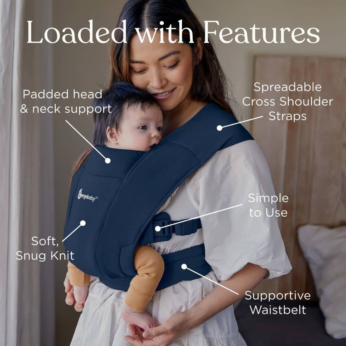 Ergobaby Embrace Baby Carrier - Midnight Blue - Image 4
