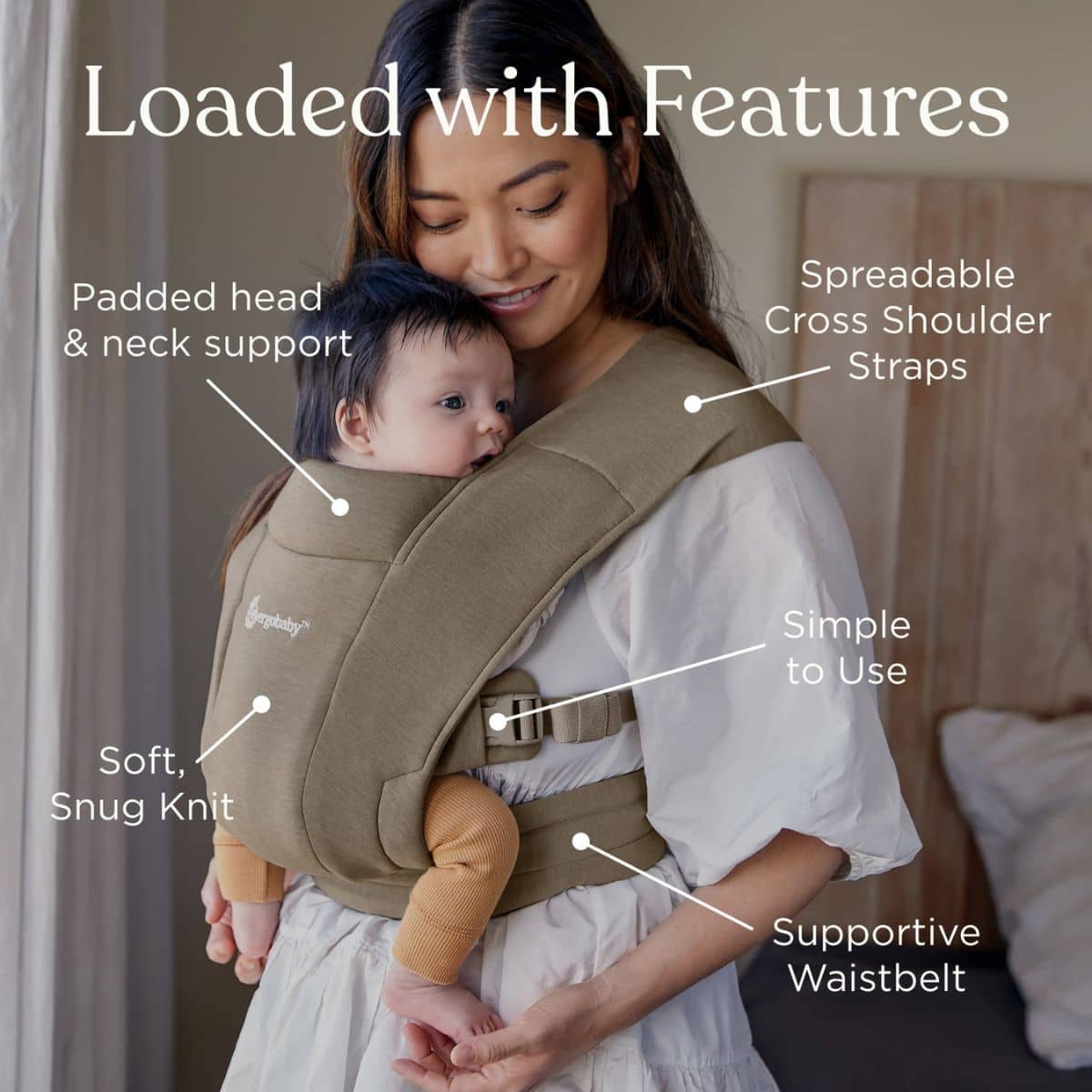 Ergobaby Embrace Baby Carrier - Soft Olive - Image 4