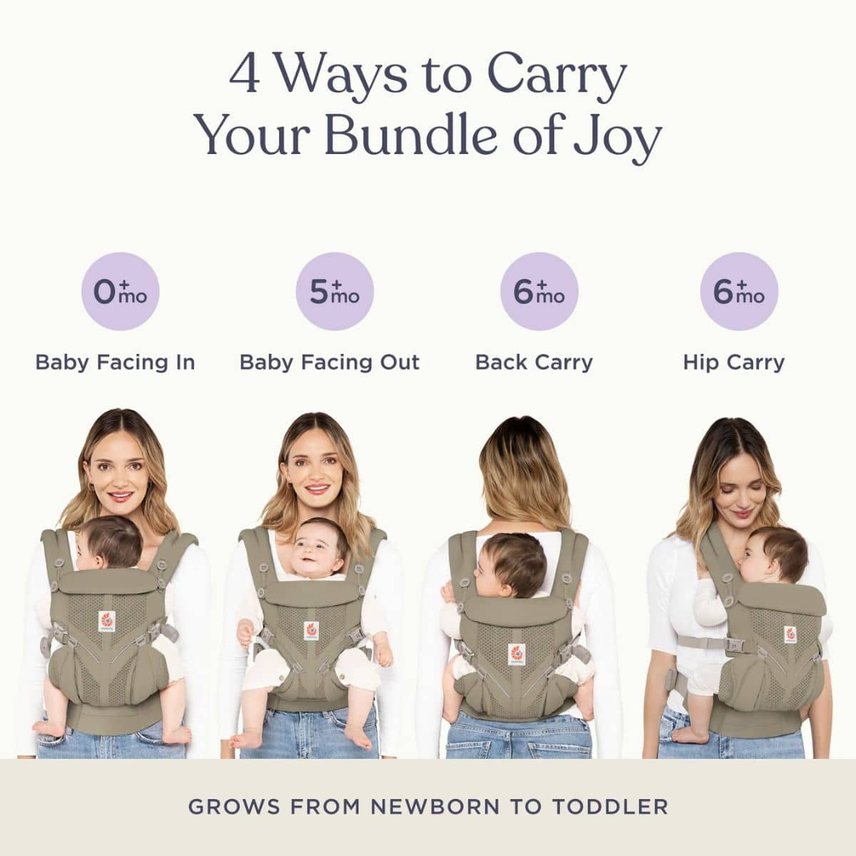 Ergobaby Omni Classic Mesh Baby Carrier - Soft Olive - Image 5