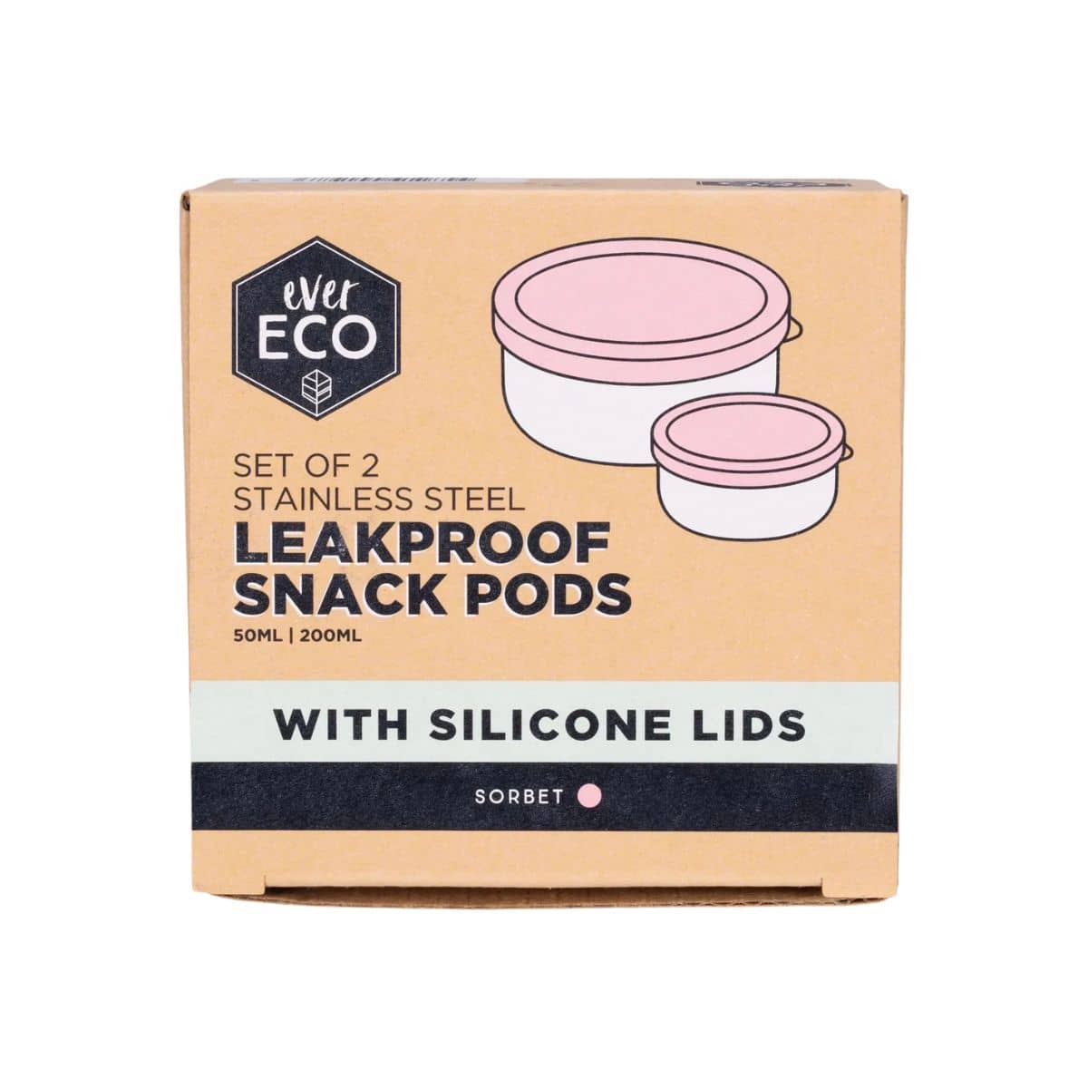 Ever Eco Stainless Steel Leakproof Snack Pods - Sorbet - Image 3