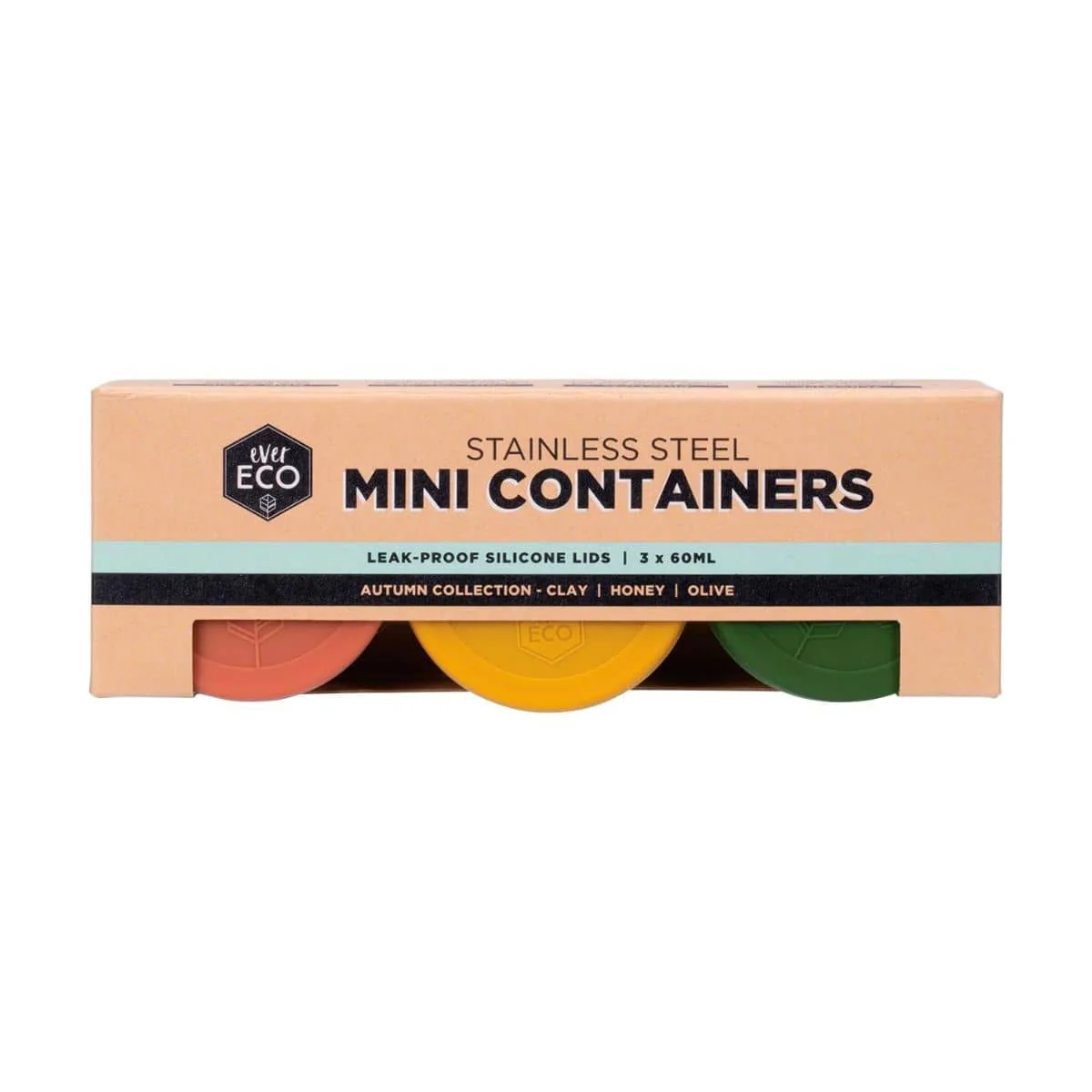 Ever Eco Stainless Steel Mini Containers - 3 Piece Autumn - Image 3