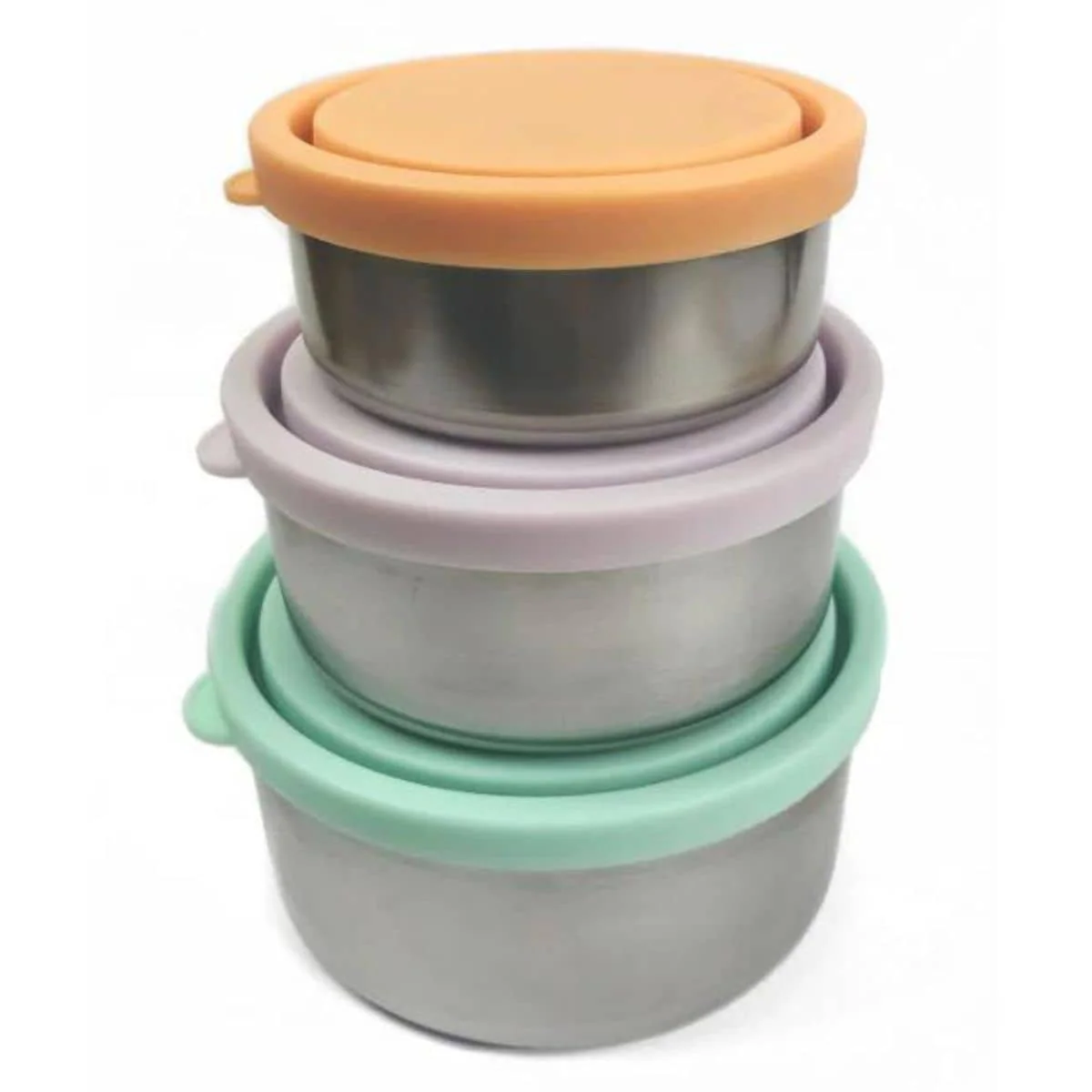 Ever Eco Stainless Steel Round Nesting Containers - 3 Piece Pastel - Image 4