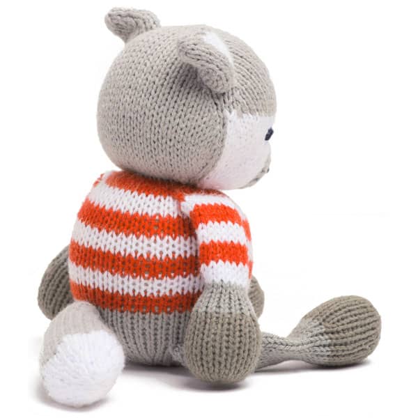 Finn and Emma Organic Hand-Knit Rattle Buddy - Finley the Fox - Image 3
