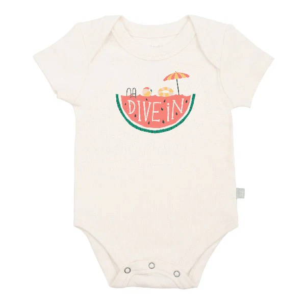 Finn and Emma Organic Short Sleeve Bodysuit - Dive In