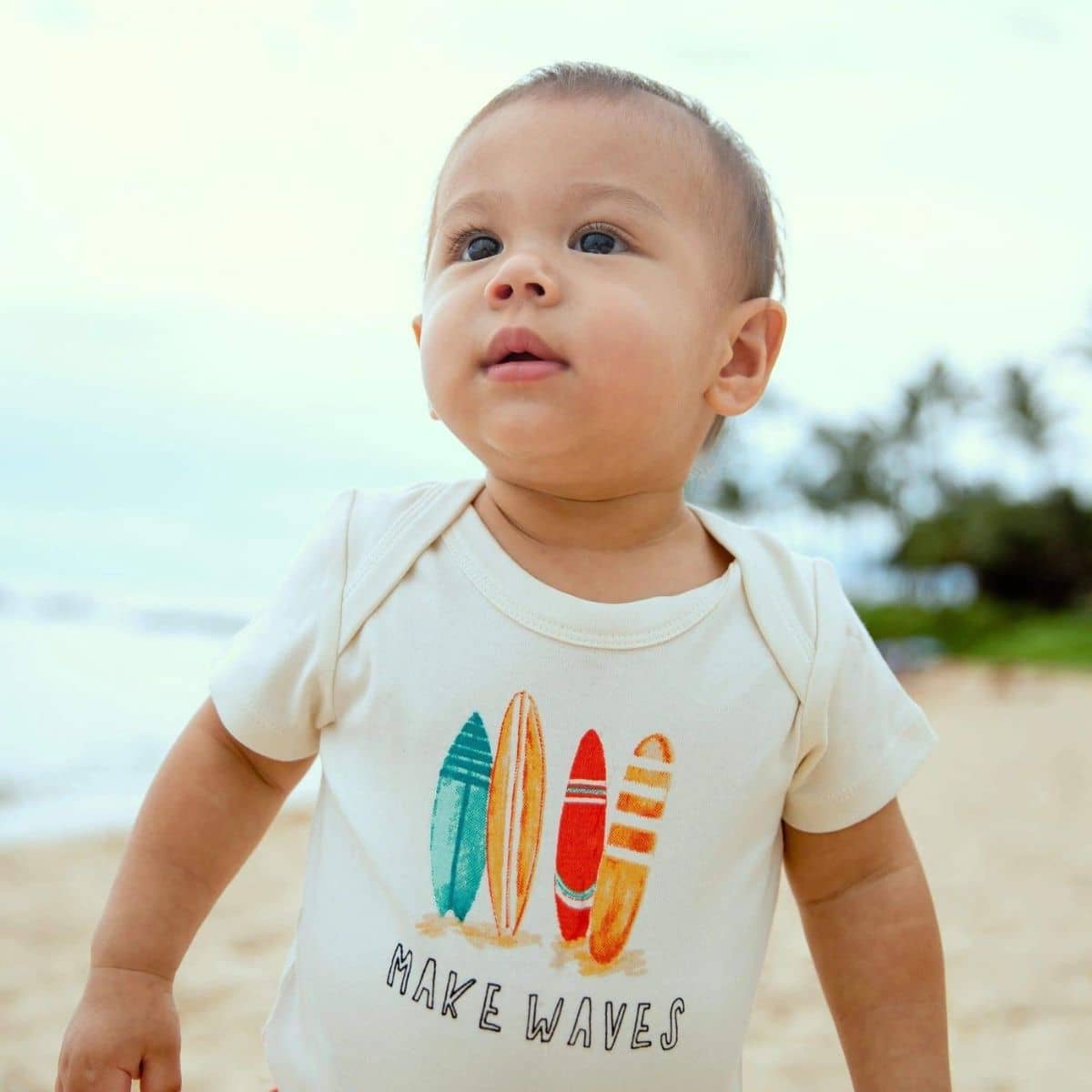 Finn and Emma Organic Short Sleeve Bodysuit - Make Waves - Image 5