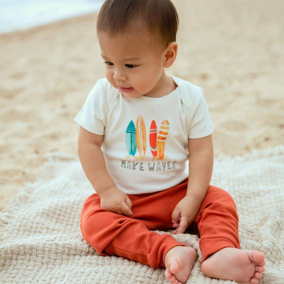Finn and Emma Organic Short Sleeve Bodysuit - Make Waves - Image 6