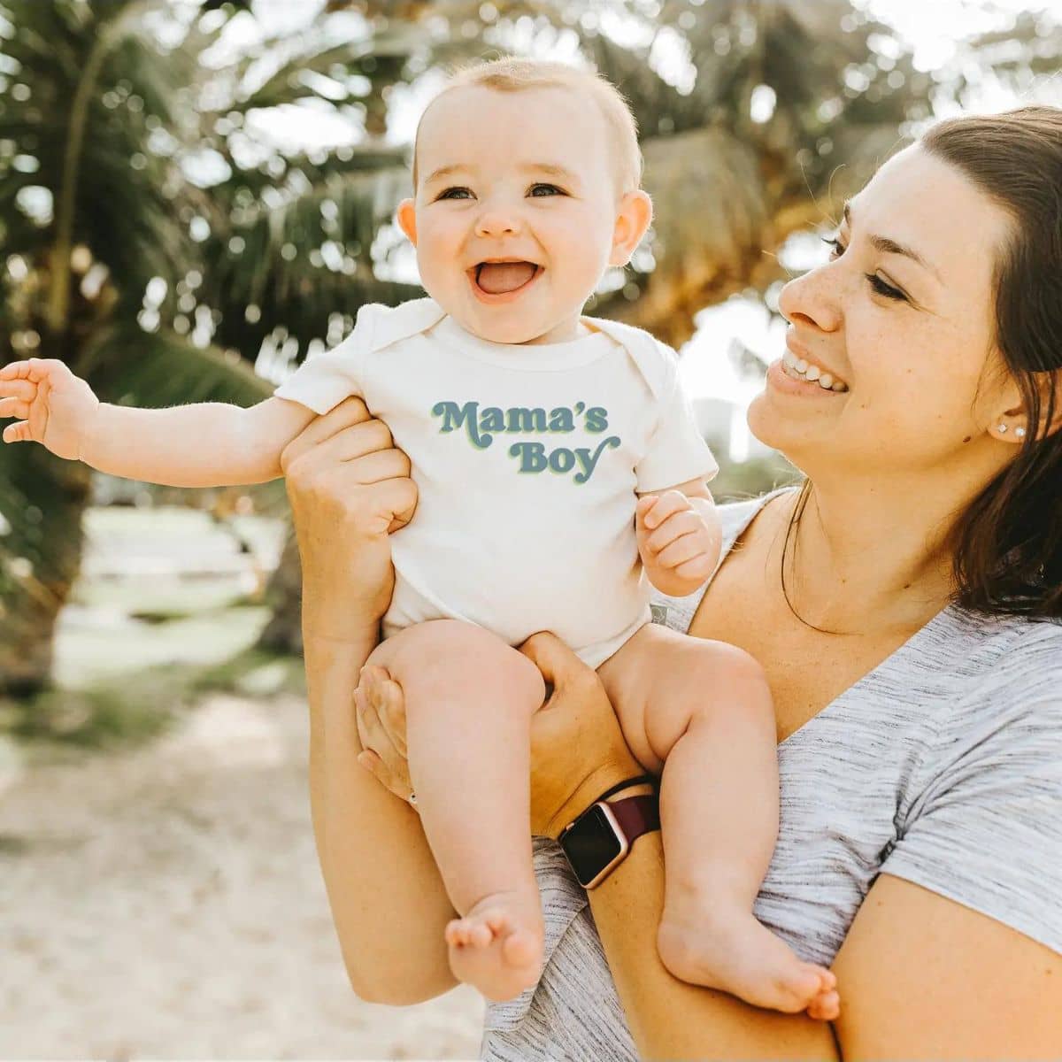 Finn and Emma Organic Short Sleeve Bodysuit - Mama's Boy - Image 2