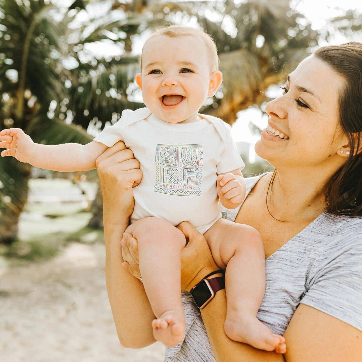 Finn and Emma Organic Short Sleeve Bodysuit - Surf - Image 2
