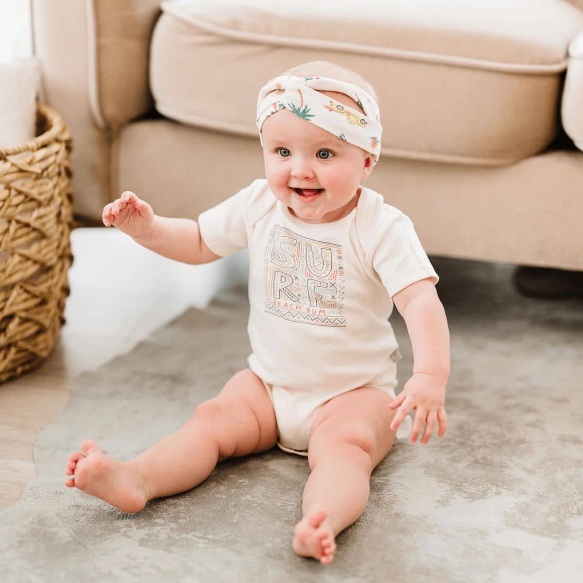 Finn and Emma Organic Short Sleeve Bodysuit - Surf - Image 3