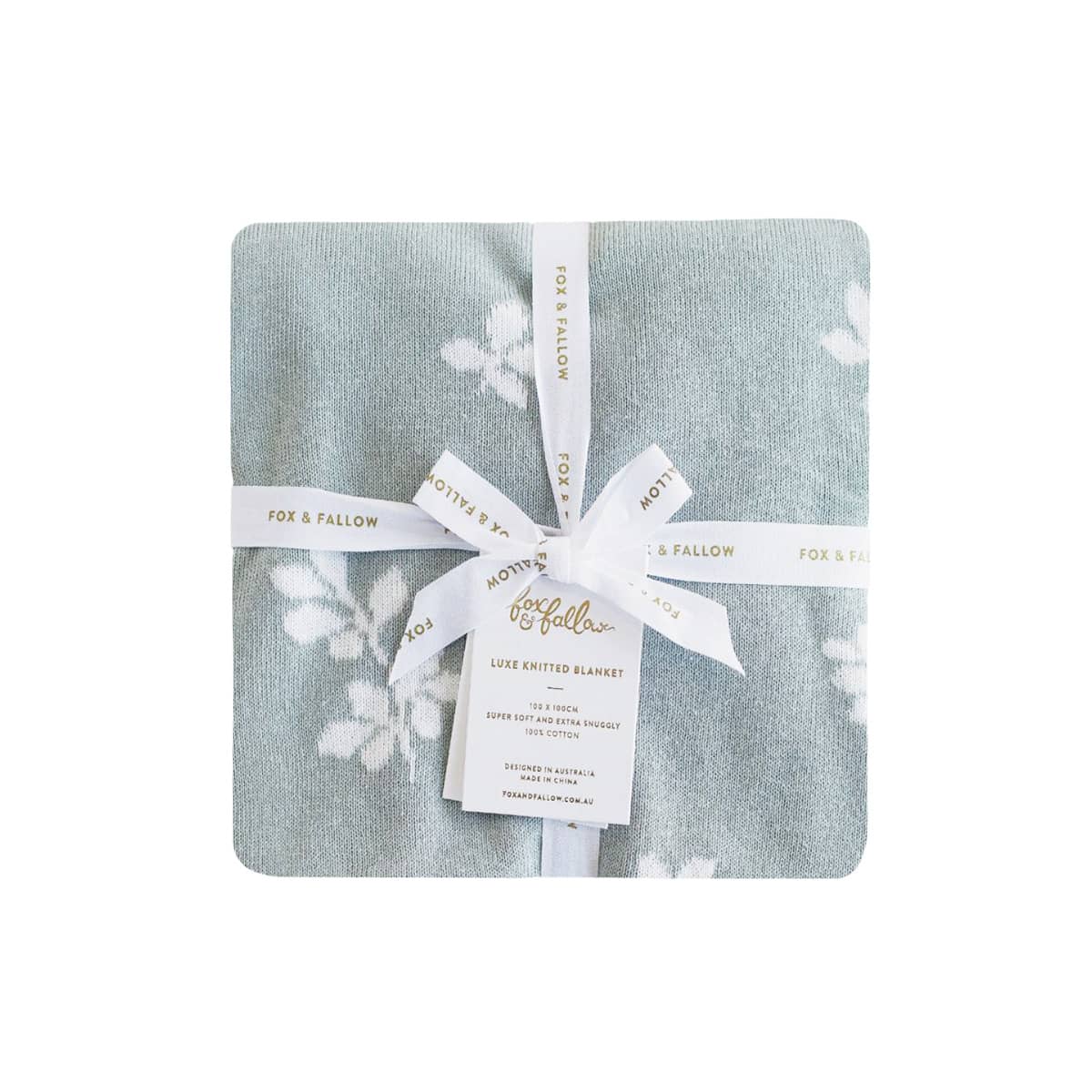 Fox & Fallow Knit Baby Blanket - Sweet Sage