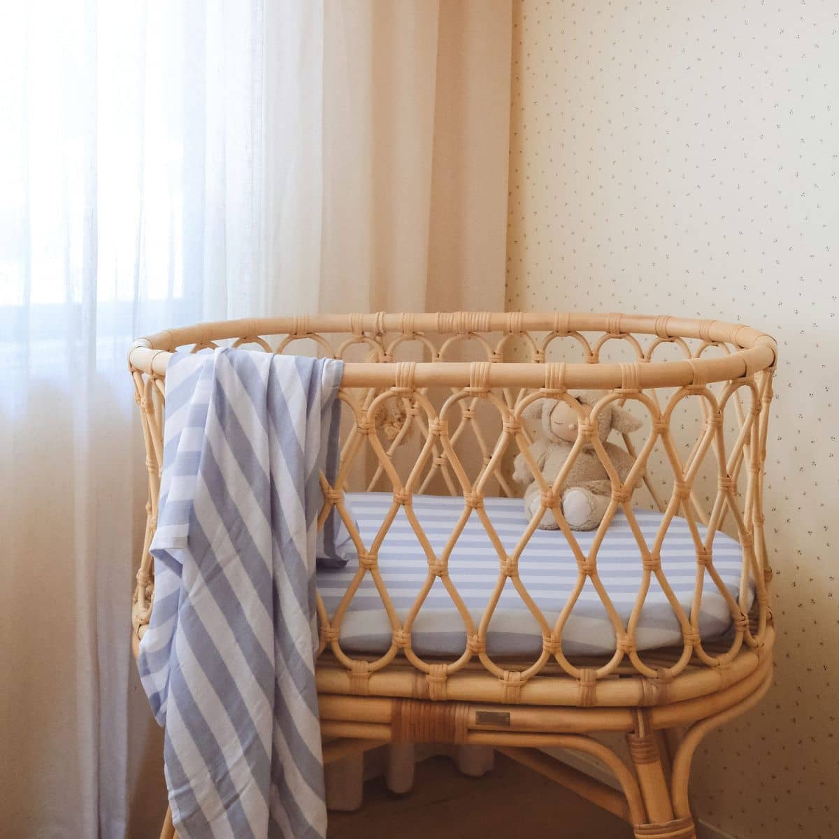 Fox & Fallow Organic Fitted Bassinet Sheet - Cloud Stripe - Image 3