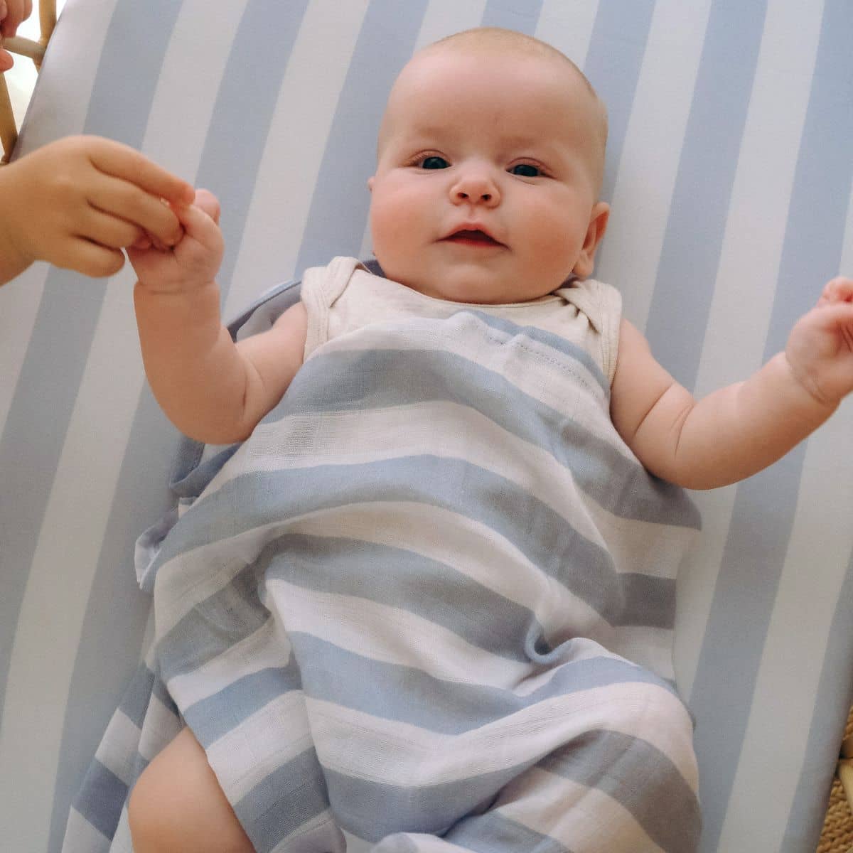 Fox & Fallow Organic Fitted Bassinet Sheet - Cloud Stripe - Image 6