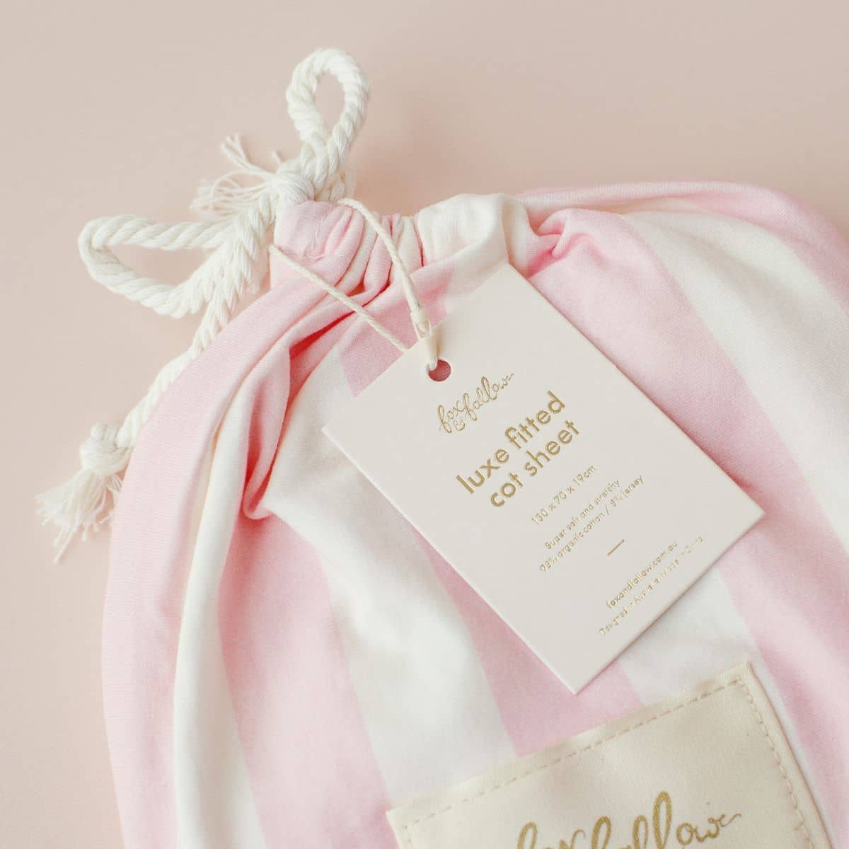Fox & Fallow Organic Fitted Cot Sheet - Petal Stripe - Image 3