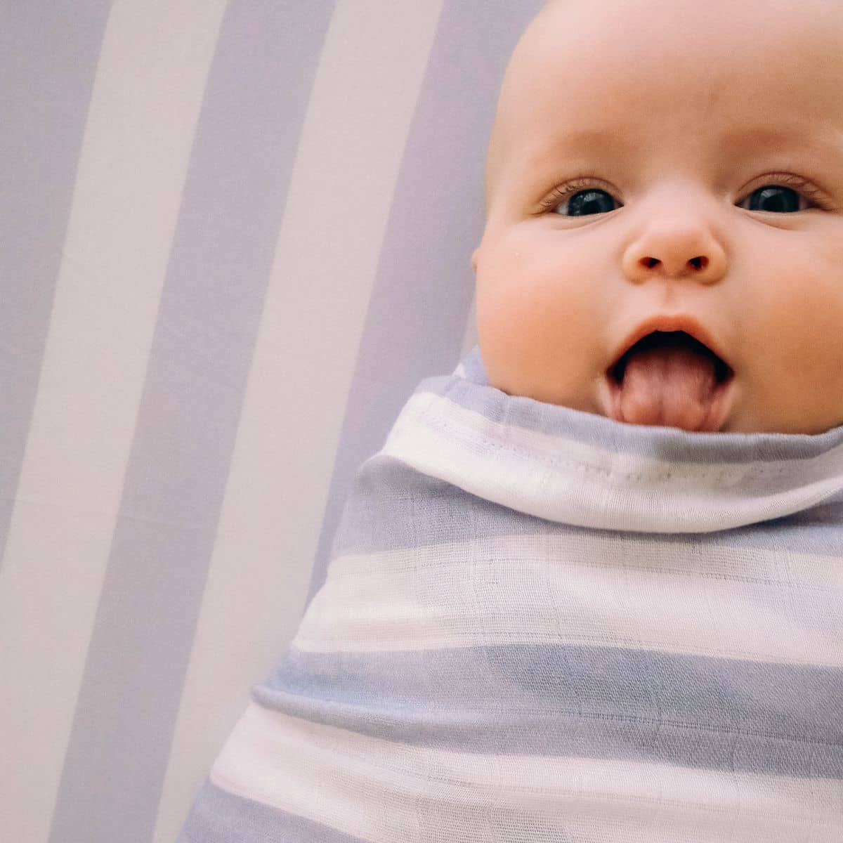 Fox & Fallow Organic Muslin Swaddle Wrap - Cloud Stripe - Image 3