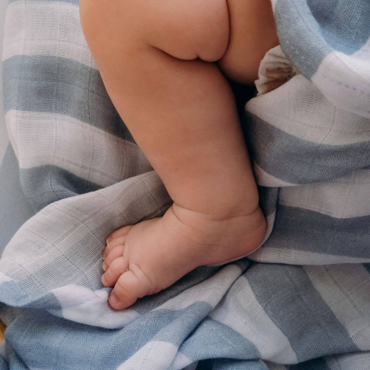 Fox & Fallow Organic Muslin Swaddle Wrap - Cloud Stripe - Image 5
