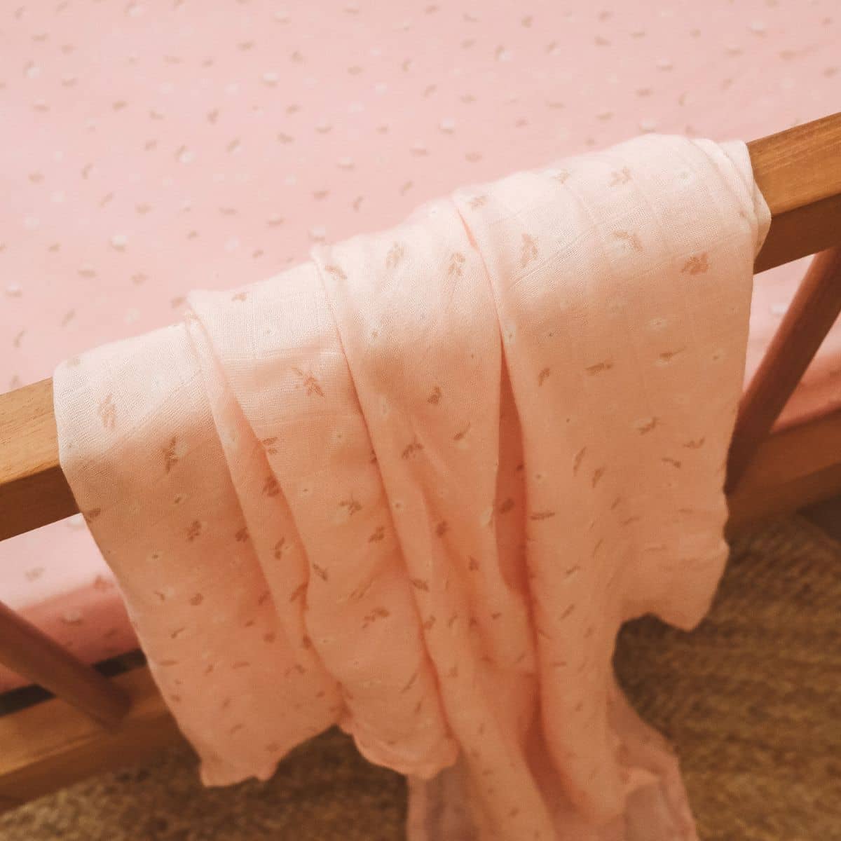Fox & Fallow Organic Muslin Swaddle Wrap - Dusty Roses - Image 2