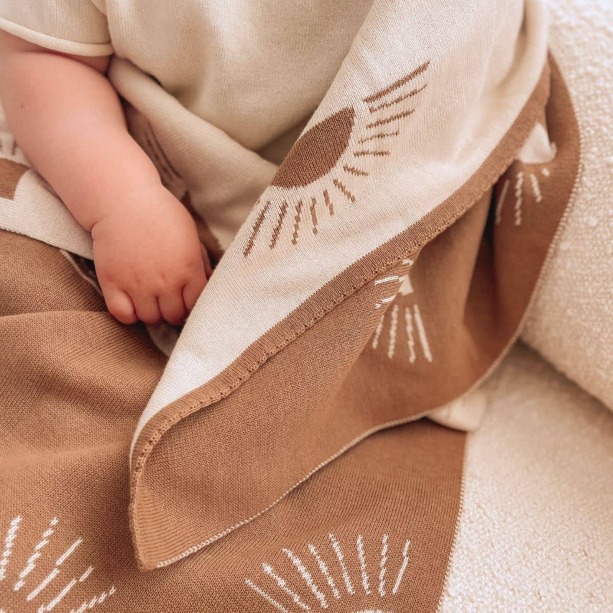 Fox & Fallow Reversible Knit Baby Blanket - Suns Coffee - Image 3